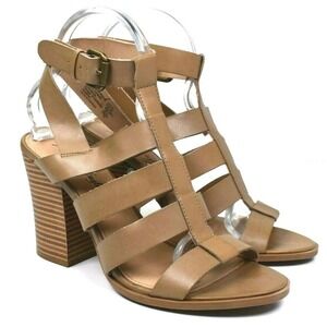 American Eagle Women's Brown Gladiator Sandals Buckle Heel Strappy Shoes Sz 9.5